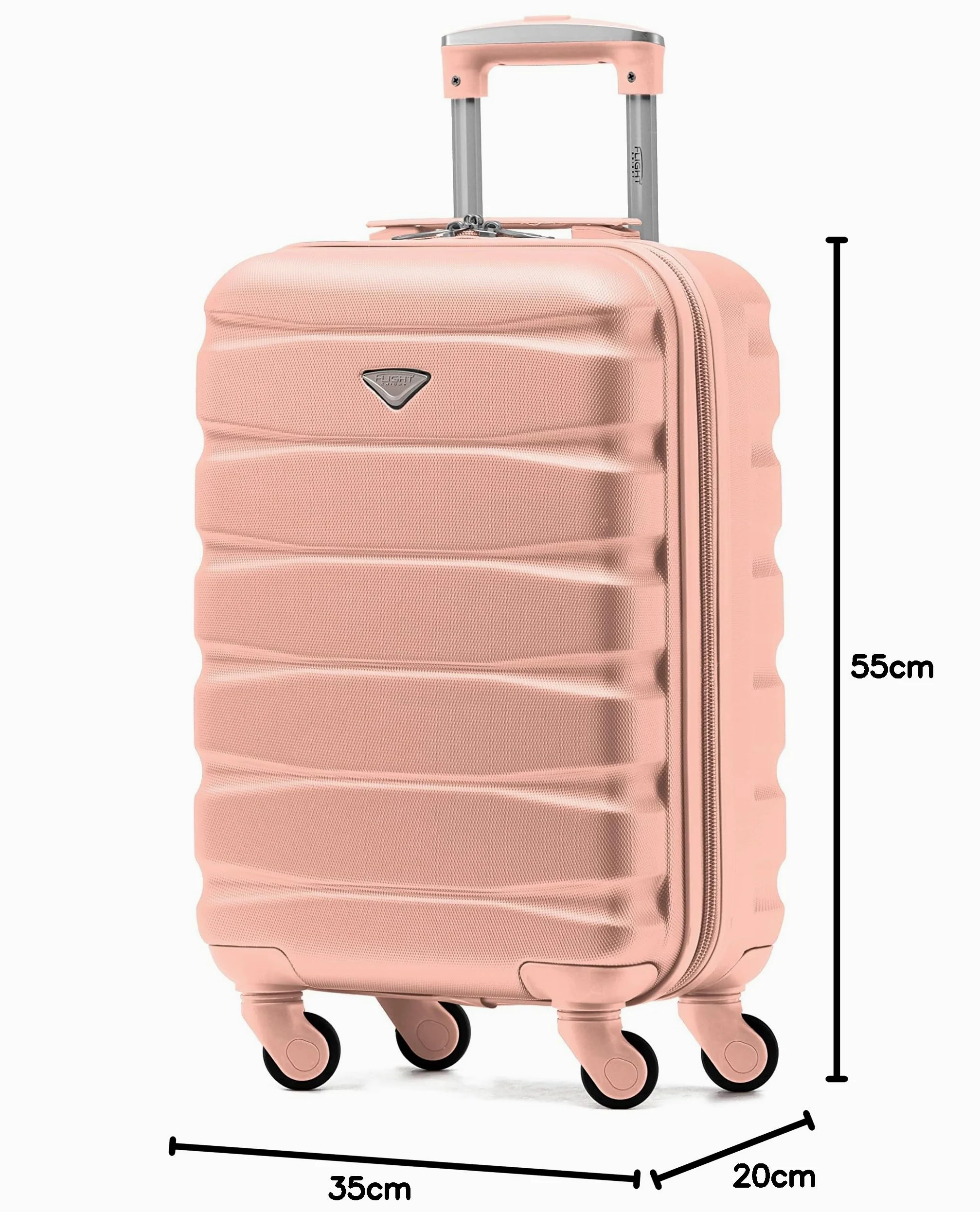 Flight Knight ABS Trolley Bagaglio A Mano 55x35x20cm Compatibile Con Alitalia, easyJet, RyanAir, KLM E Tanti Altri! Valigia Leggera Bagaglio A Mano 4 Rotelle.