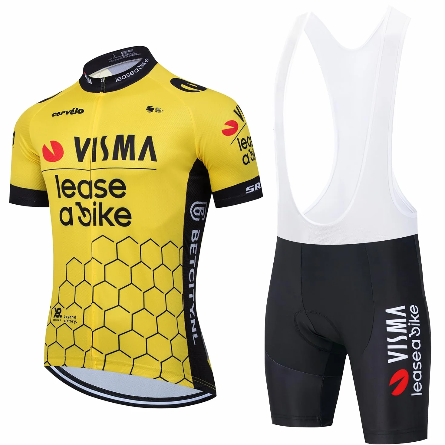 Set da ciclismo da uomo, composto da maglia da ciclismo 12D con imbottitura in gel + salopette con pantaloni e kit di abbigliamento per mountain bike, ad asciugatura rapida
