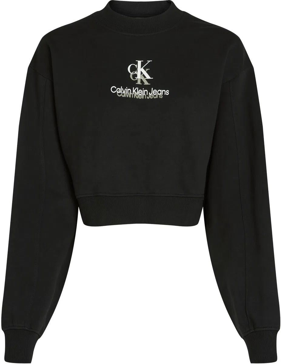 Calvin Klein Donna Felpa Shadow Graphic Crewneck Cropped