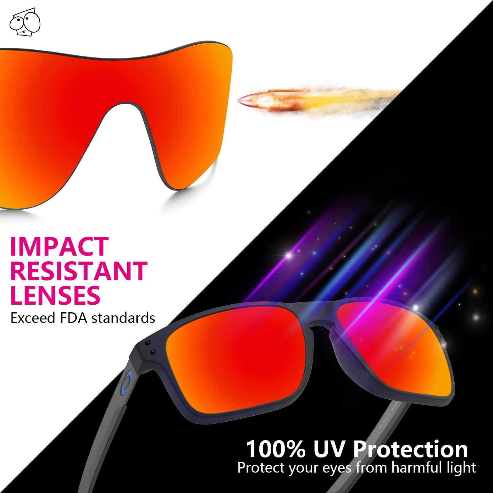 EZReplace Lenti di ricambio per occhiali da sole Oakley Style Switch OO9194 (lenti polarizzate)