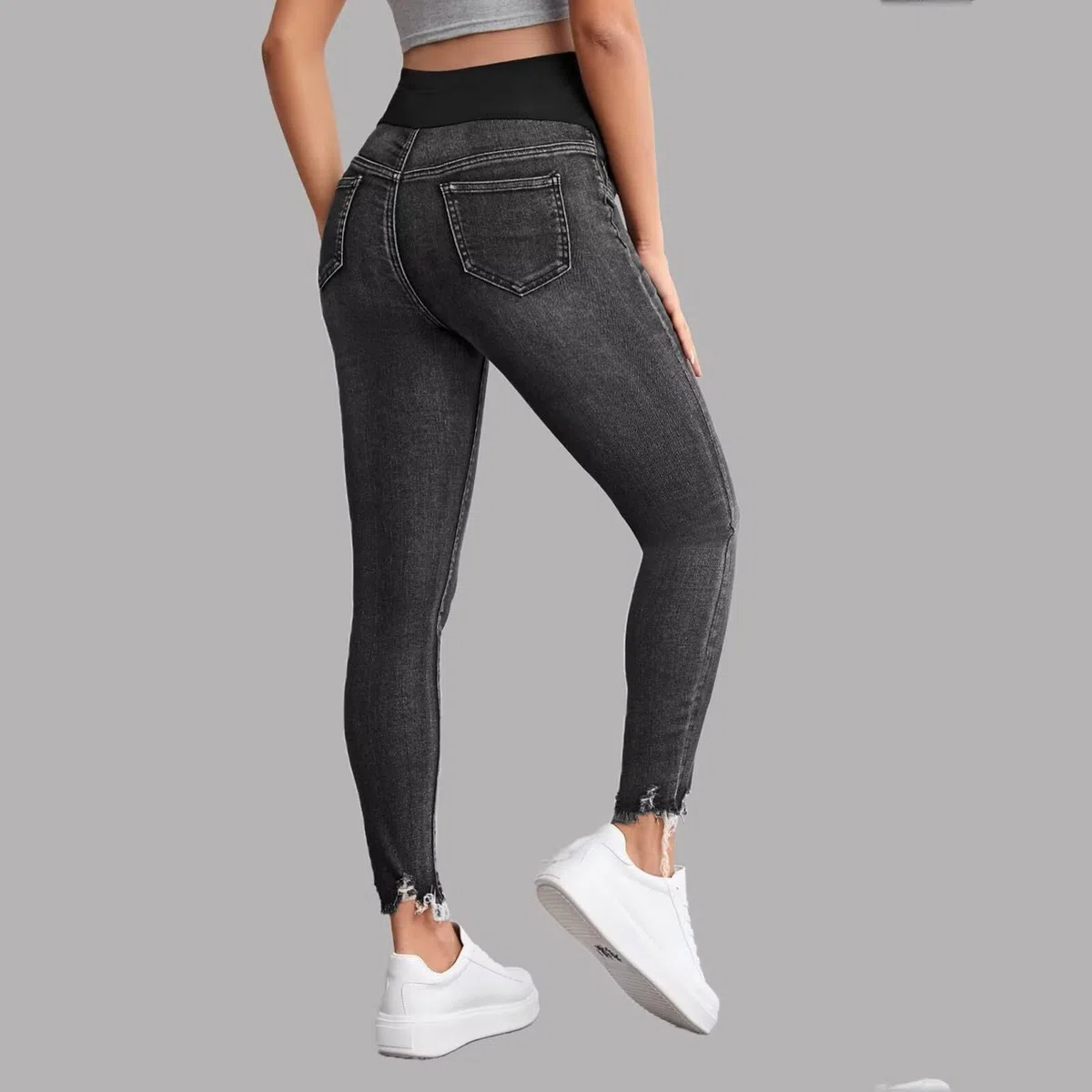 Jeans Premaman Skinny per Donne Incinte, Pantaloni Premaman Lunghi, Pantaloni Premaman Destroyed Maternity Jeans Leggings per Gravidanza