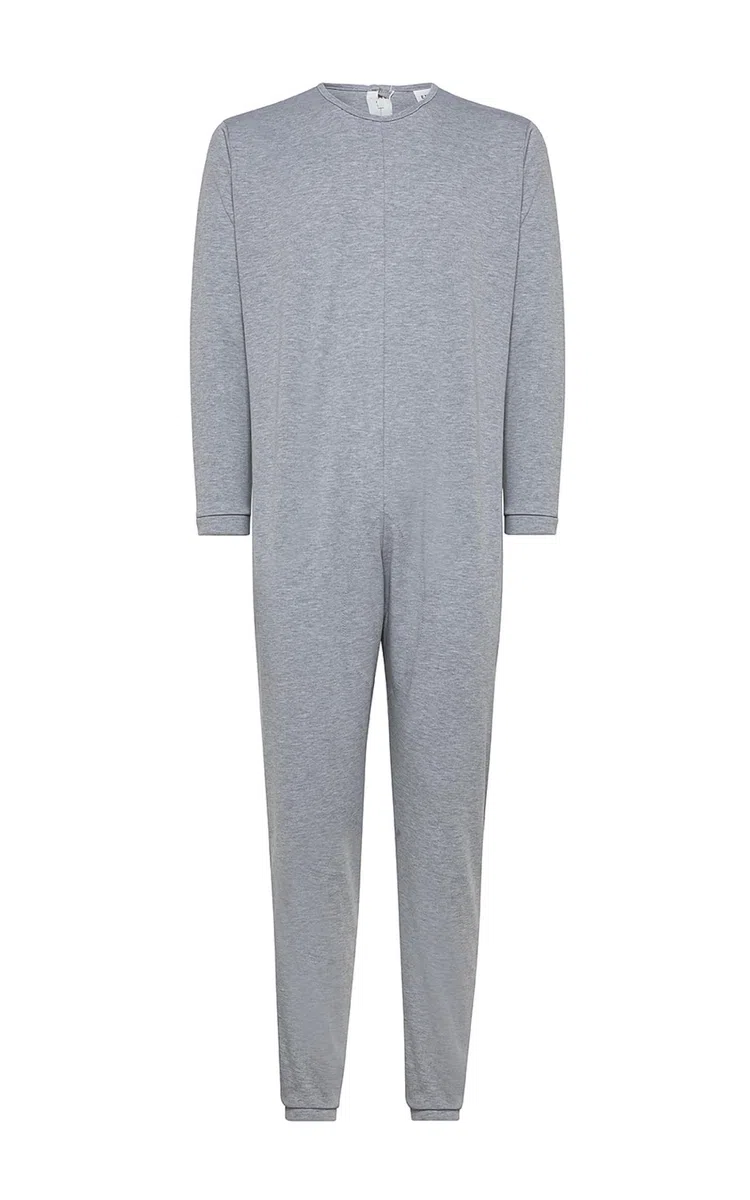 Pigiama Intero Donna Uomo - Pigiama Sanitario per Anziani con Cerniera Posteriore Caldo e Pesante- Il Perfetto tutone Intero Anziano Invernale in Cotone Caldo 100% Made in Italy