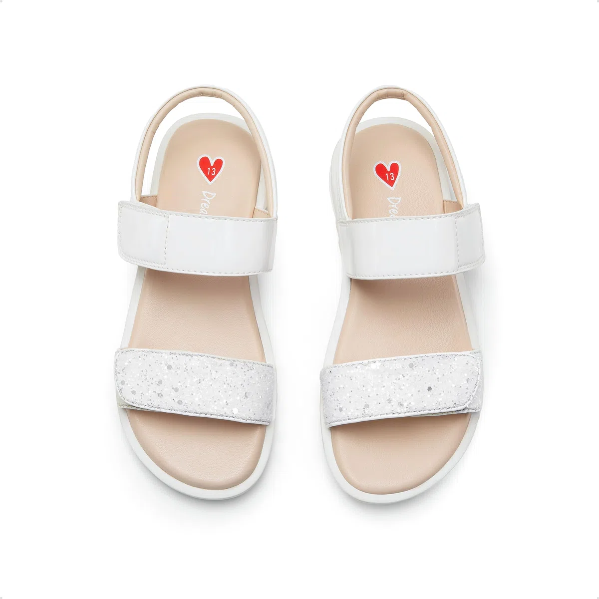 DREAM PAIRS Sandali da Bambina con Glitter, Scarpe Estive Bambinoa, Due Fasce, Casual e a Punta Aperta Per bambine e Ragazze