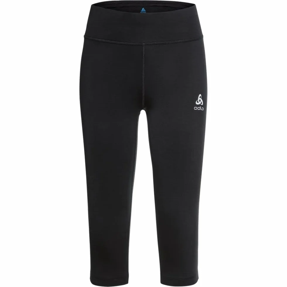 Odlo Sport Leggings Donna Essential Tights 3/4 I Abbigliamento da Corsa I Pantaloni da Corsa Neri I Pantaloni da Corsa I Donna