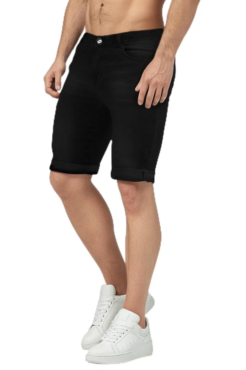 GINGTTO Pantaloni Corti Uomo Slim Fit Jeans Elasticizzati Short Denim Calzoncini Estivi 9 inch