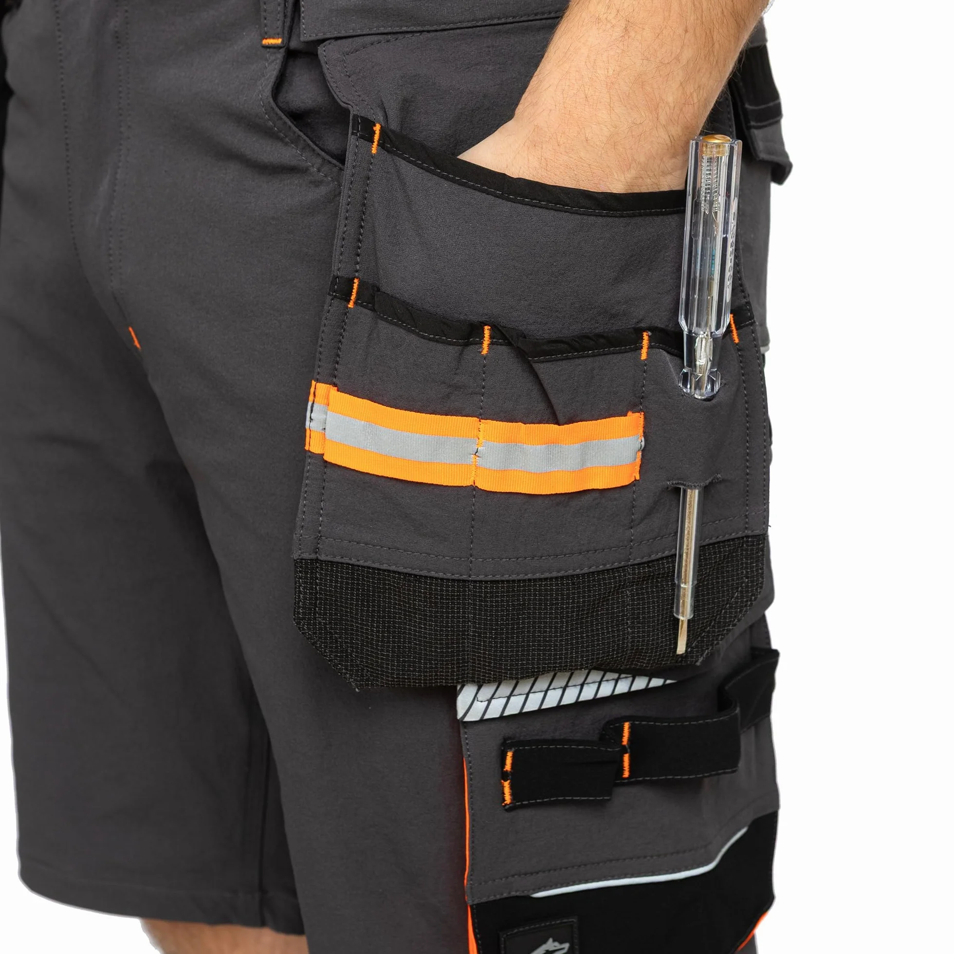 BWOLF Vector Pantaloncini da Lavoro da Uomo, Robusti e Flessibili, 90% Nylon, 10% Elastan, Leggeri, Elastici, con Molti Tasche