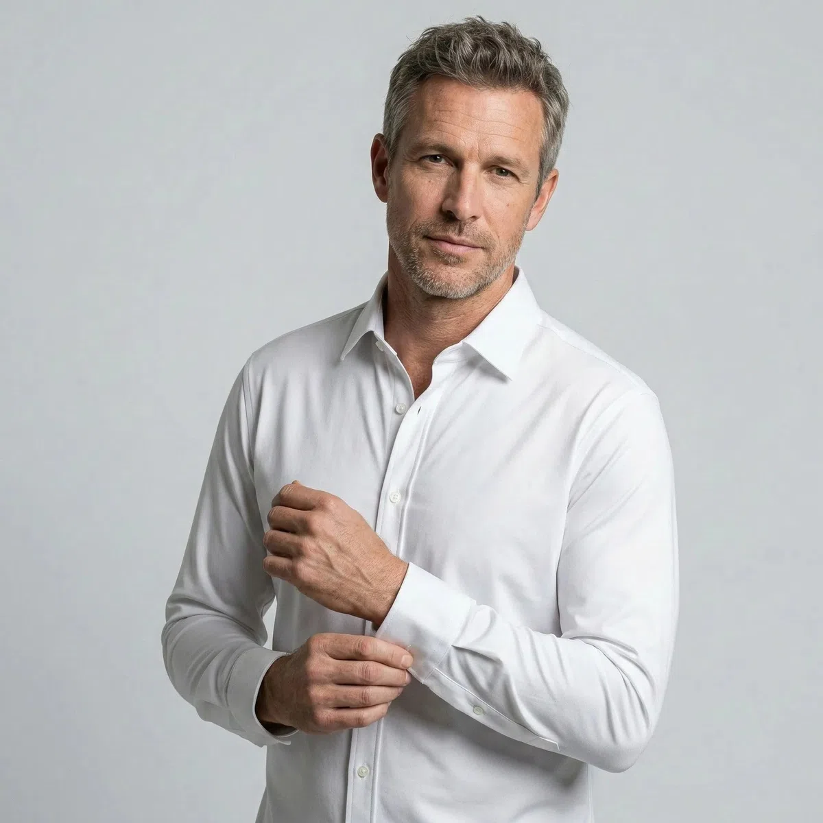 Generico Chemise Infroissable à Coupe Ajustée, Camicia da Uomo Microelastica Antirughe No Stiro