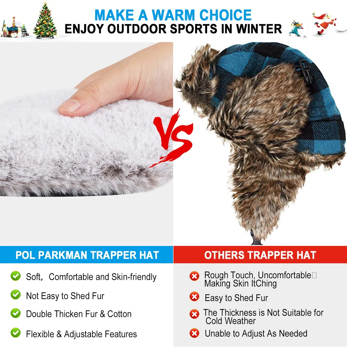 Cappello Trapper Invernale per Uomo e Donna - Ushanka Russa, Pelliccia Impermeabile con Paraorecchie - Cappello Aviatore Caldo per Sci, Arrampicata o Caccia
