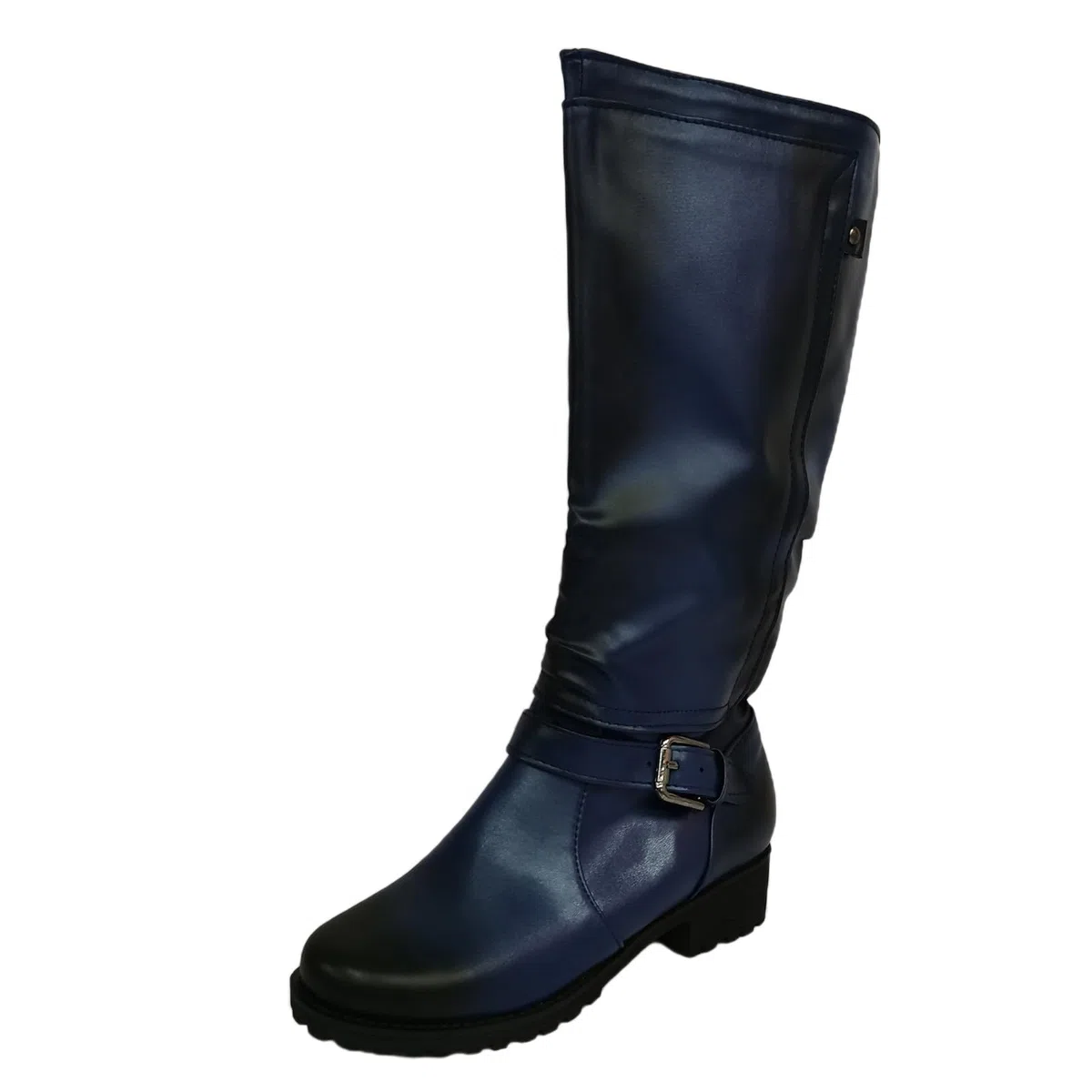 Generico Stivali Donna Autunno Inverno Tacco Grosso Cowboy Fibbia Cintura Alti Mid Calf Commercio Estero