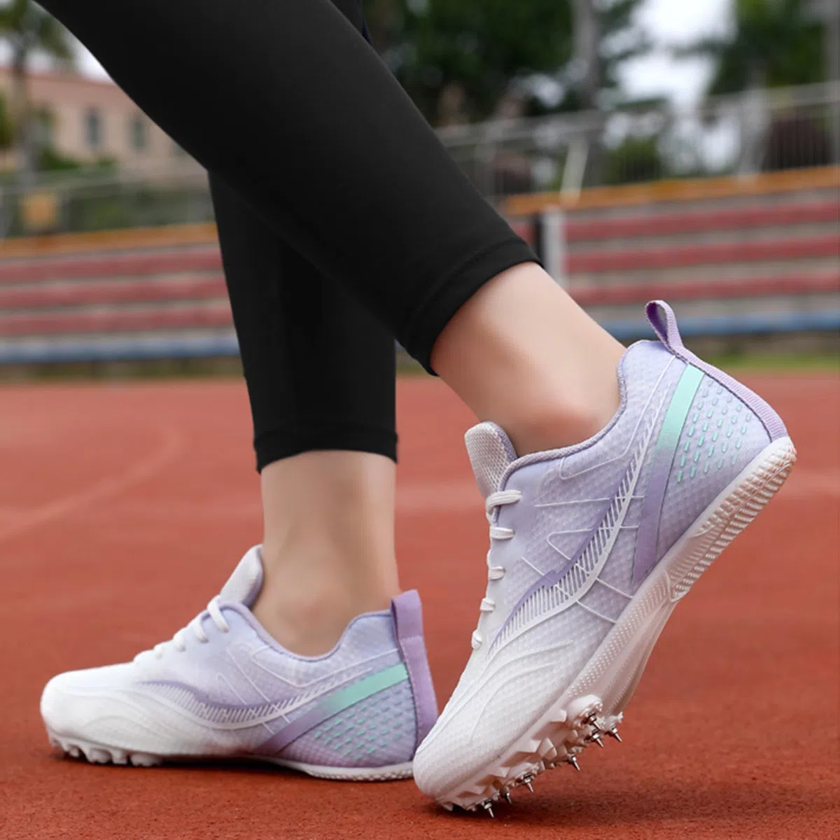Scarpe da Atletica Leggero Donna 7 Chiodi Traspiranti Scarpe da Corsa Professionali da Competizione per Atletica Leggera