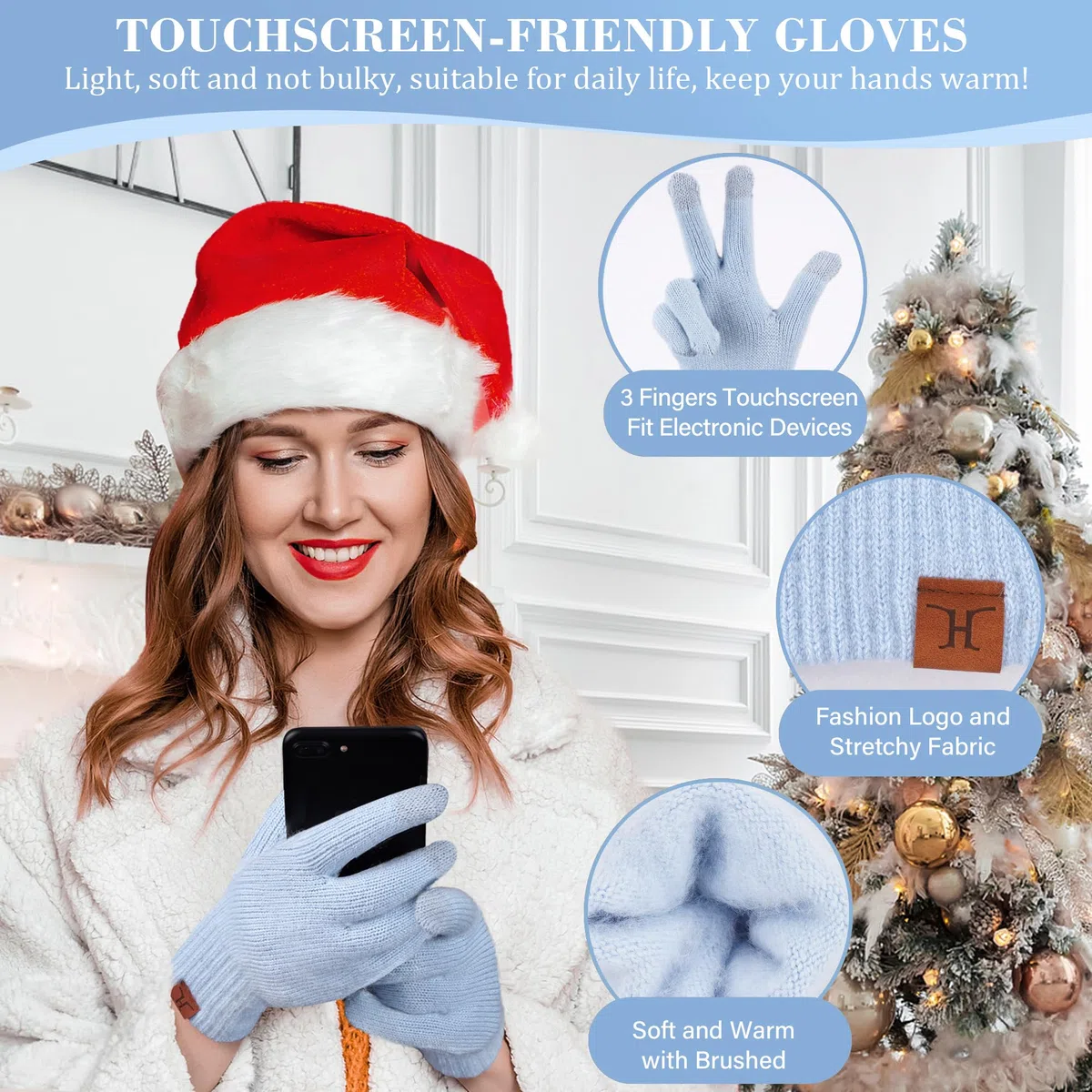 ZASFOU Donna Cappello Invernale Sciarpa Guanti Touch Screen Set Caldo Ciniglia Pompon Maglia Berretto Cappelli Pile Foderati Scaldacollo Guanto Regalo per Donna