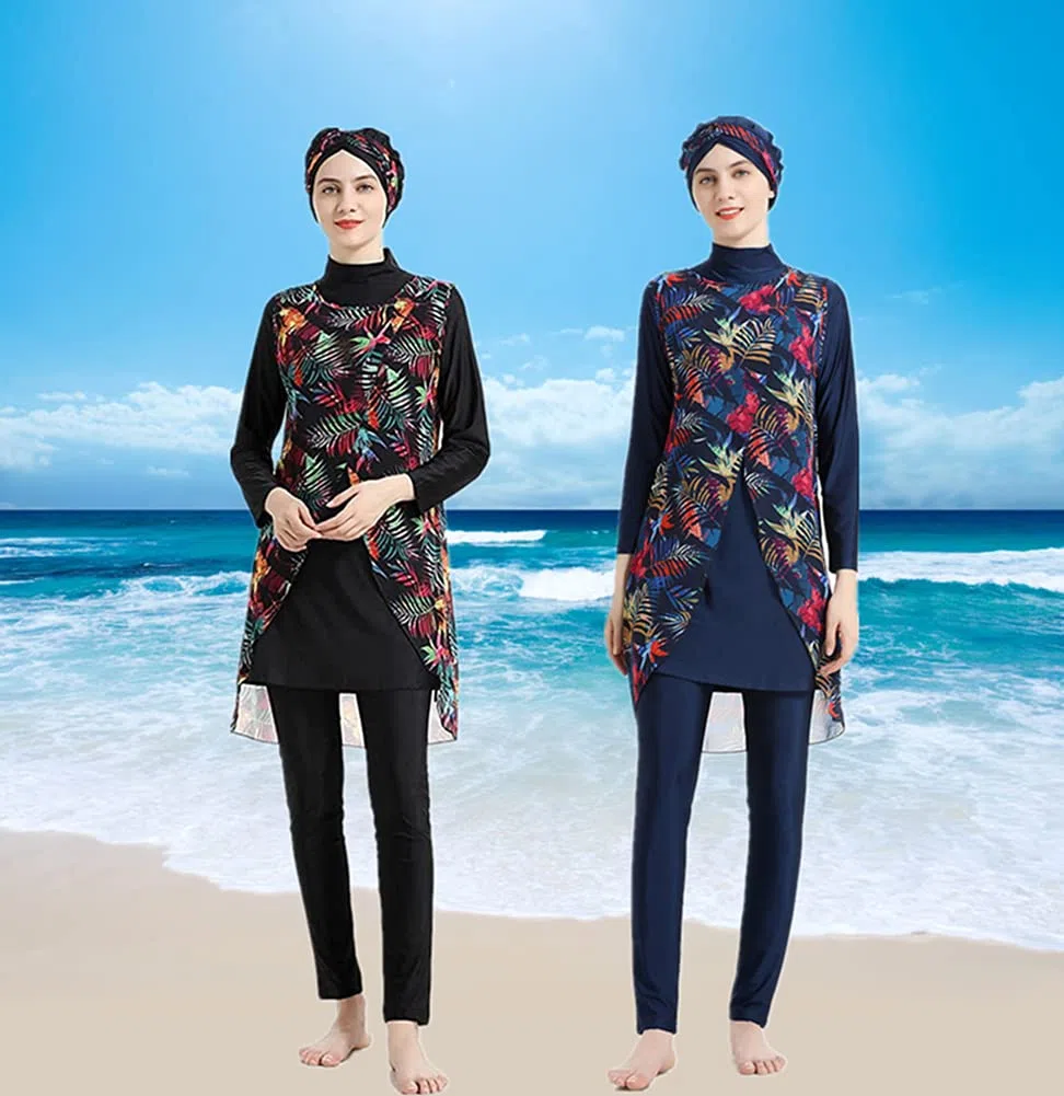 Costumi da Bagno Musulmani per Donna Costumi da Bagno Floreali modesti Costumi da Bagno islamici Hijab Burkini Costumi da Bagno Tankini