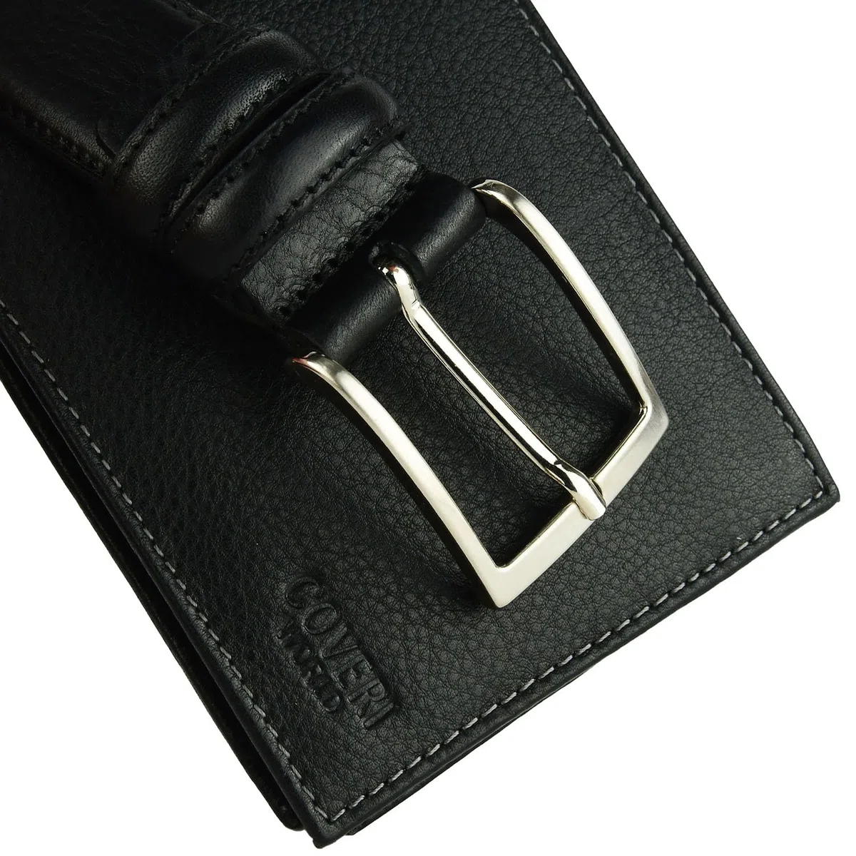 COVERI, Cofanetto Regalo Uomo, Set Cintura e Portafoglio
