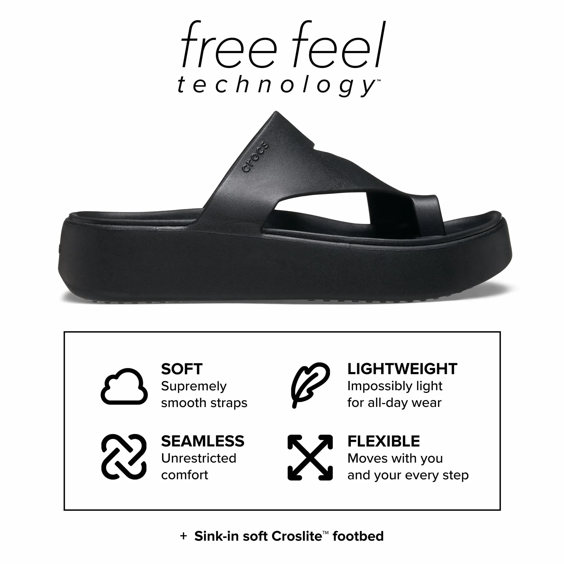 Crocs Sandali da donna Getaway Toe Loop con plateau