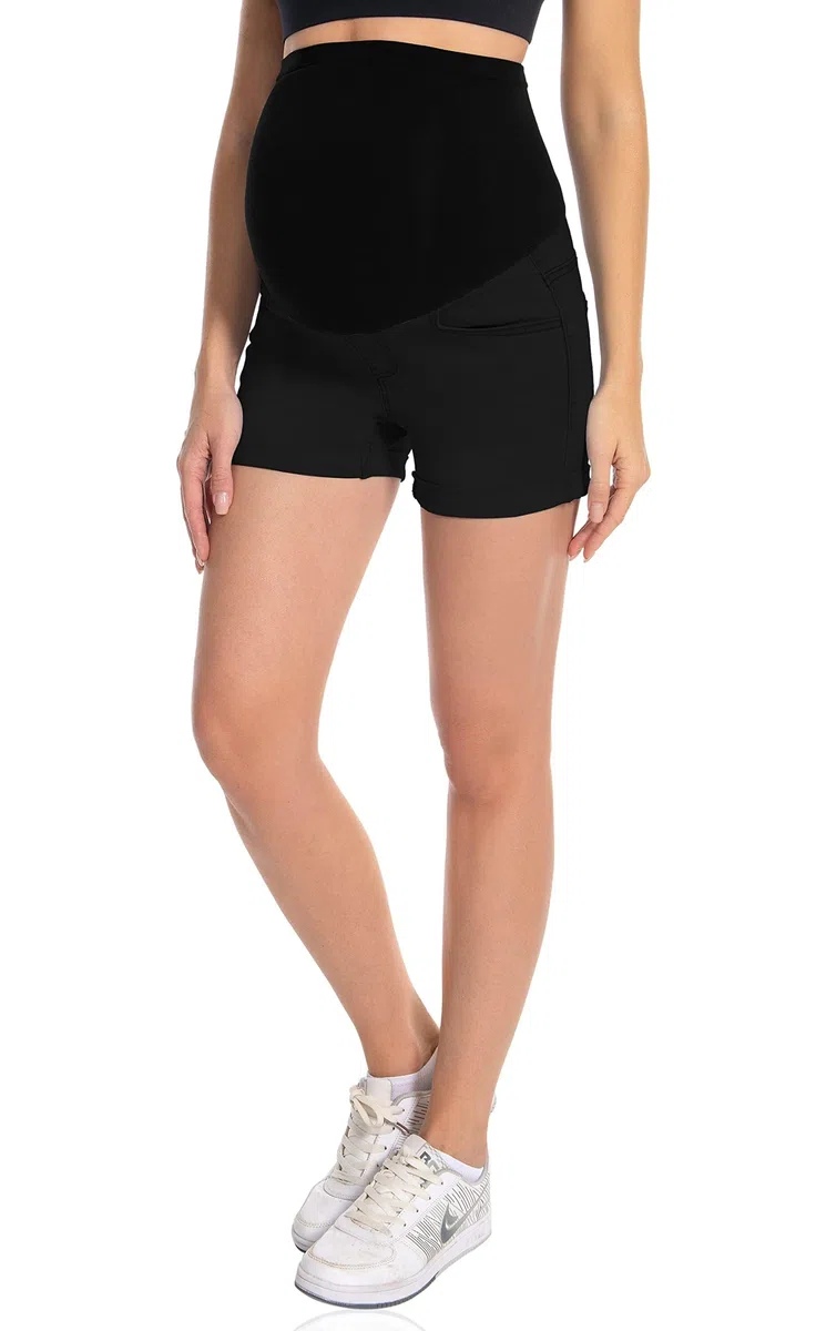 Jeans pantaloncini premaman alla moda premaman jeans corti estivi jeans premaman pantaloncini corti per l'estate premaman con fascia addominale