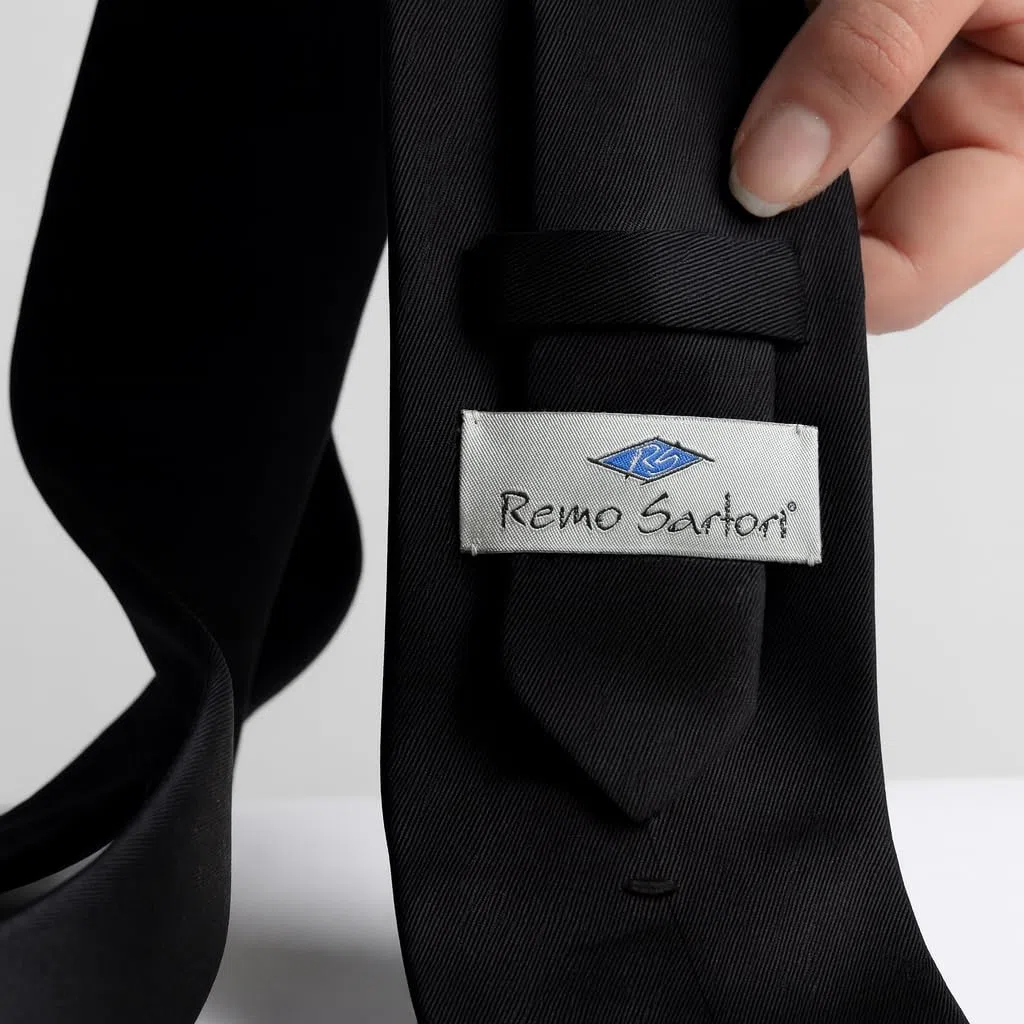 Remo Sartori - Cravatta In Pura Seta Tinta Unita, Larghezza cm 8, Made In Italy, Uomo