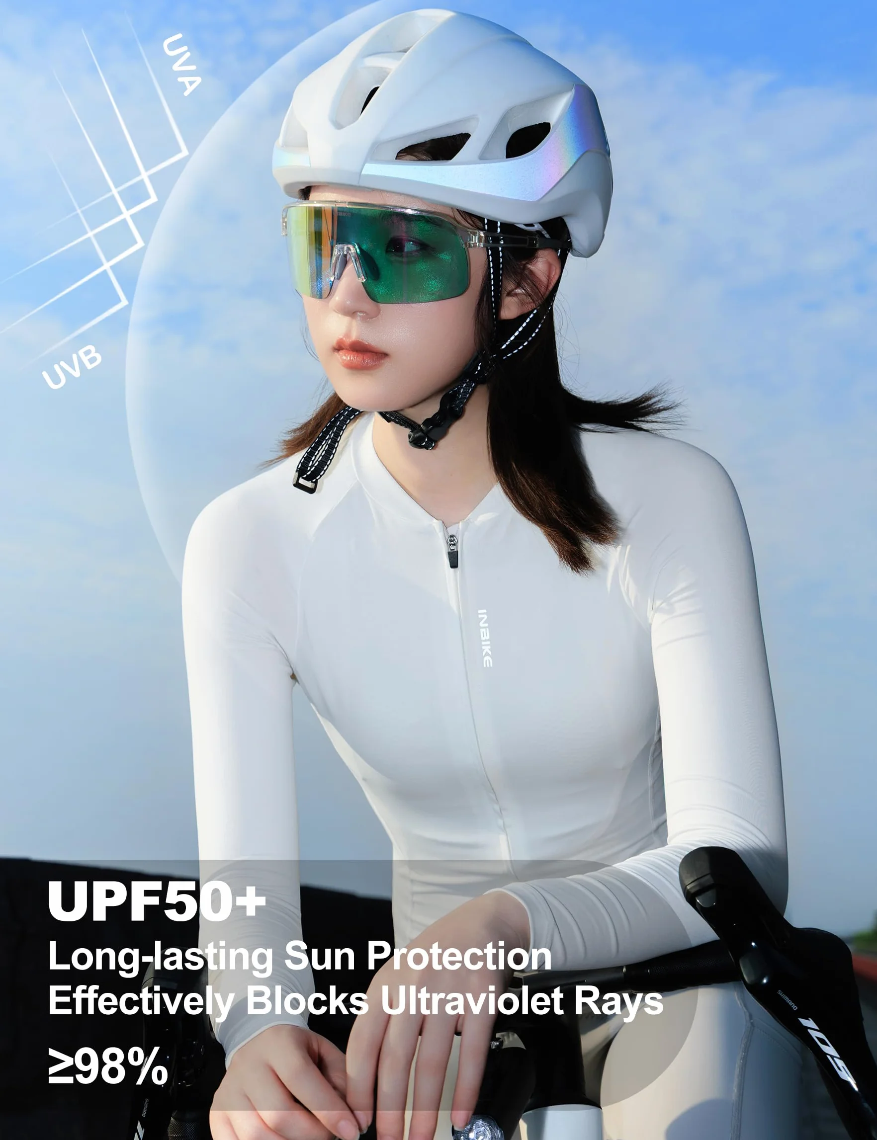 INBIKE Maglia Ciclismo Donna Maglia MTB Maniche Lunghe Maglia Bici Donna Traspirante Asciugatura Rapida Assorbente dal Sudore