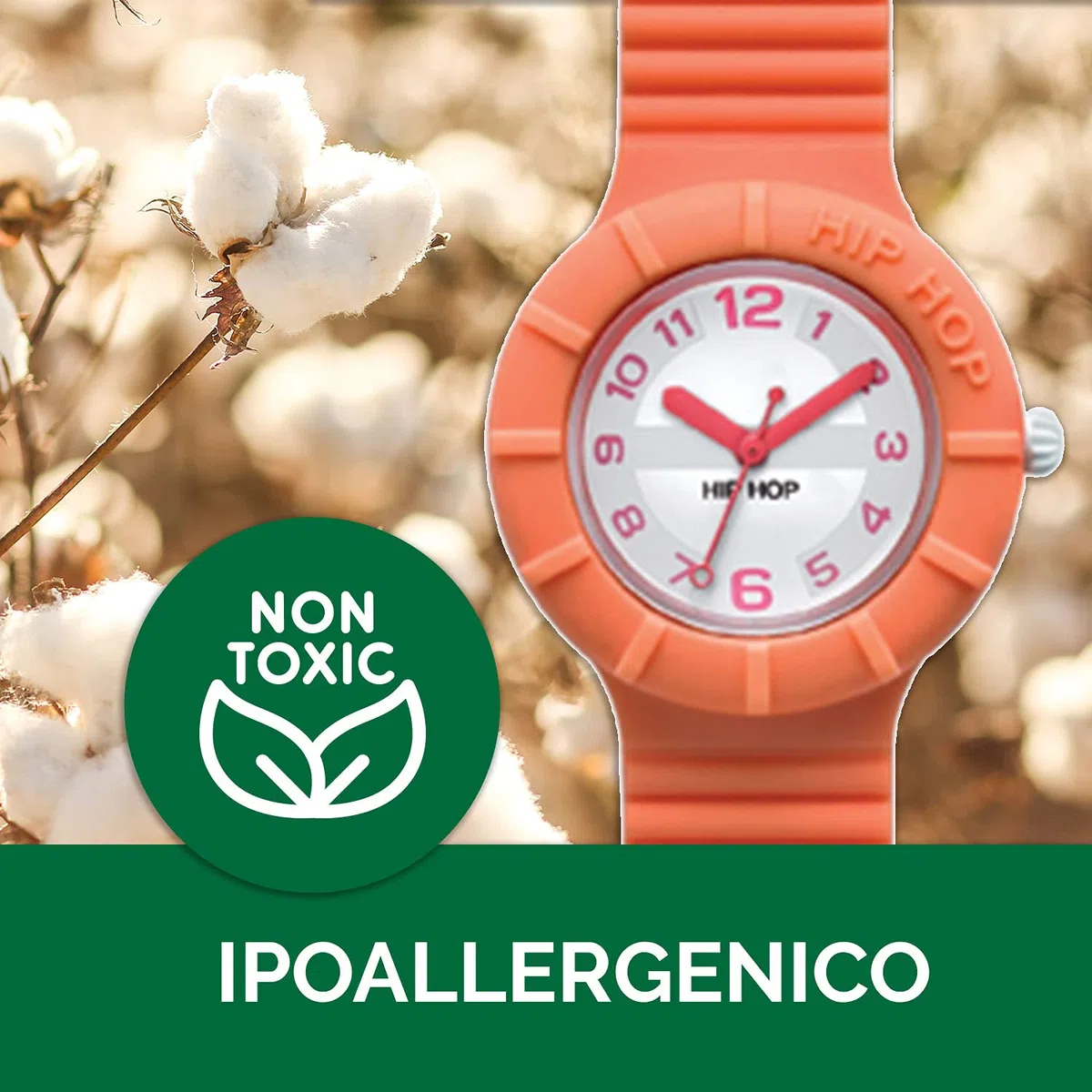 HIP HOP Orologio Donna, Collezione NUMBERS COLLECTION, Movimento, Resistente all'acqua fino a 30 metri, Cinturino in Silicone Stampato, Lunghezza regolabile, Idee regalo Donna