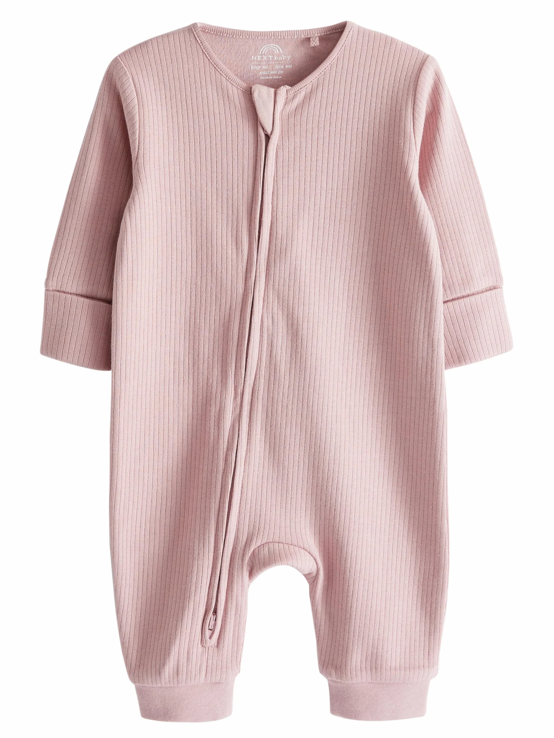 NEXT Bambina Confezione da 3 tutine per neonati in 100% cotone con zip bidirezionale