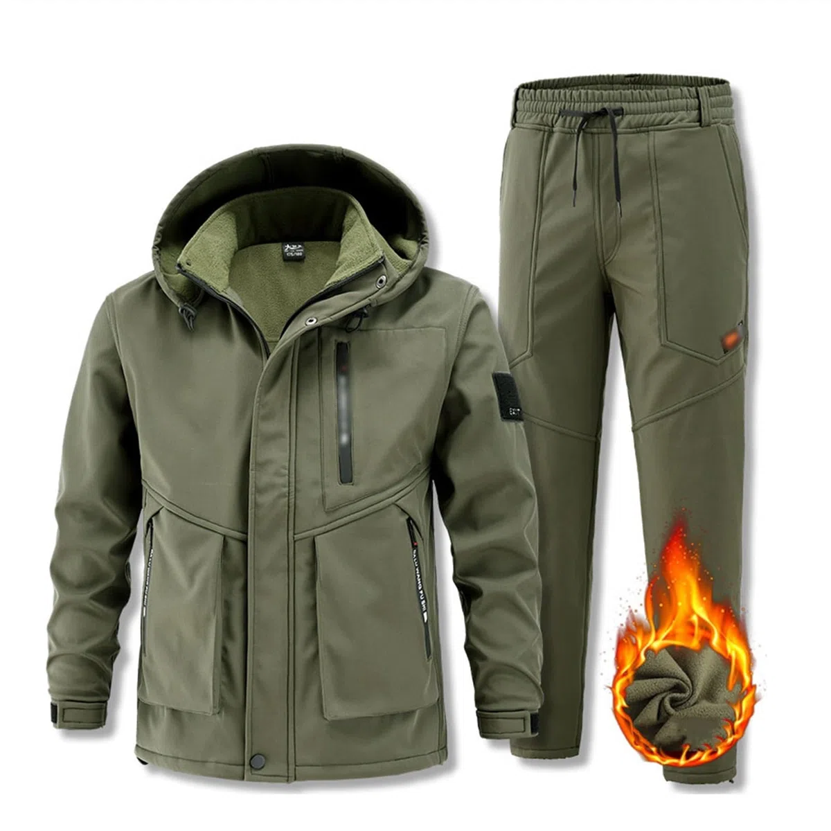 Completo Da Sci Da Uomo In Due Pezzi, Completo Da Sci Con Cappuccio Resistente All'usura Antivento Caldo Da Uomo Set Da 2 Pezzi, Abbigliamento Da Alpinismo Impermeabile Ampio Moda