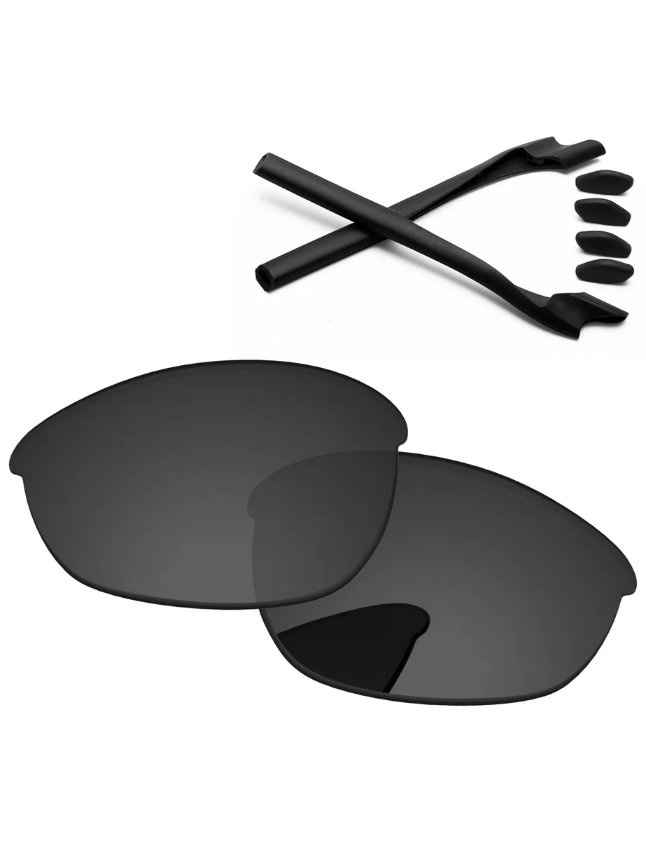 Lenti di ricambio e kit di gomma per occhiali da sole Oakley Half Jacket 2.0 OO9144 62 mm, Nero tinta unita, Half Jacket 2.0