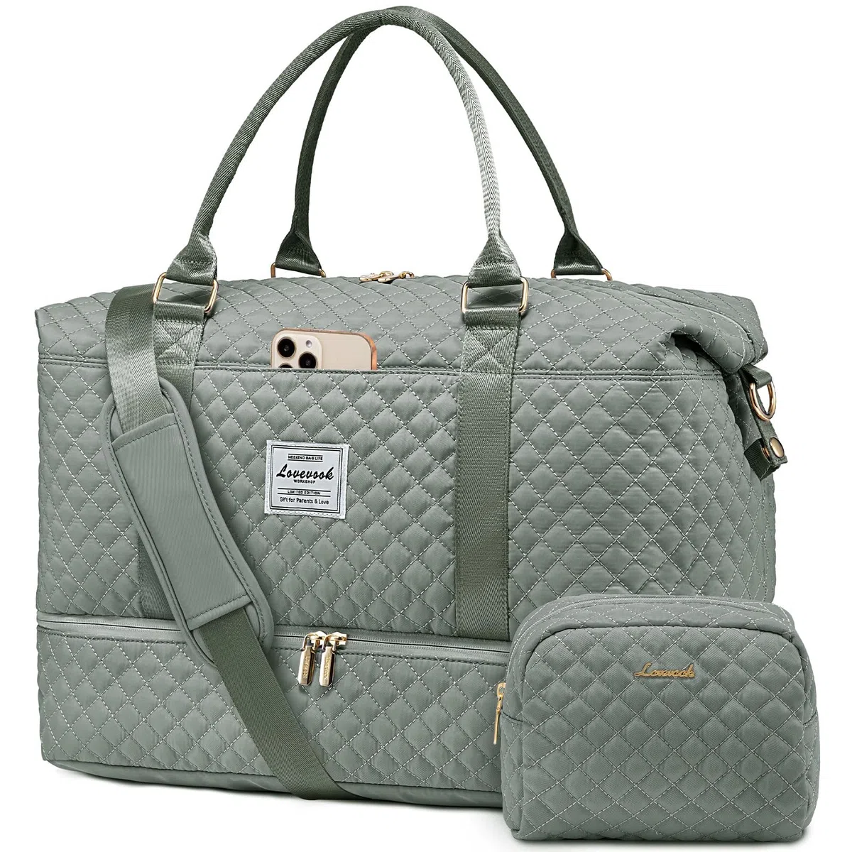 LOVEVOOK Borsone da Viaggio Donna Borsa Palestra Donna Bagaglio a Mano Easyjet Cabin Bag Weekend Travel Duffel Gym Bag con Organizer Valigia Grande Borsa Parto Ospedale Mamma Nascita per Aereo Fitness