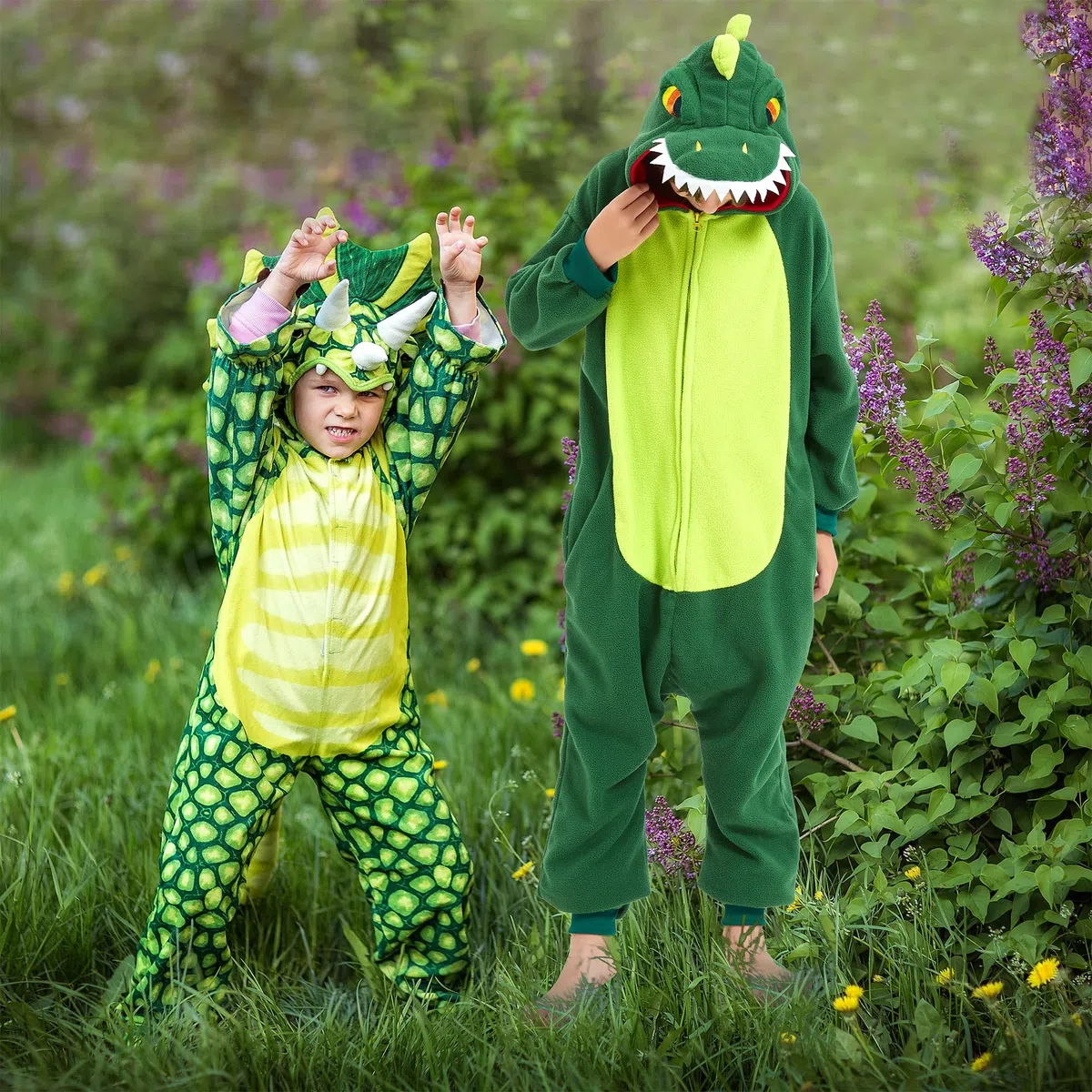 Tutina con Animali dei Cartoni, Dinosauro Pigiama Carino, Pagliaccetto, Costume Cosplay per Carnevale e Feste di Halloween per Bambini da 6 a 8 Anni