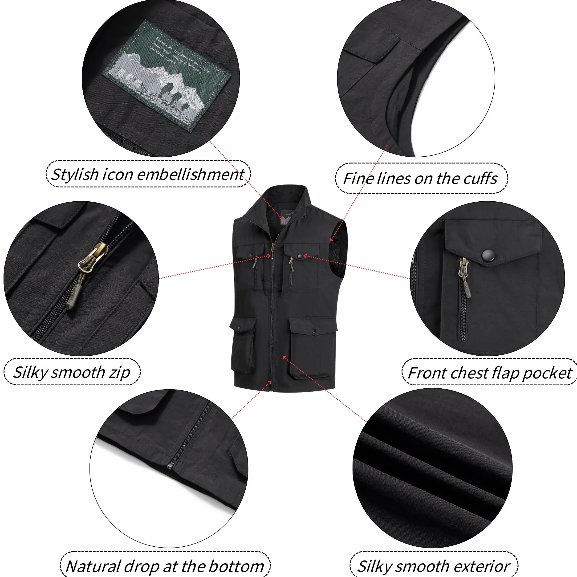 Gilet da Pesca Uomo Senza Maniche Multi-Tasche All'aperto Leggero Traspirante Casual Giacca Asciugatura Rapida per Campeggio e Fotografia