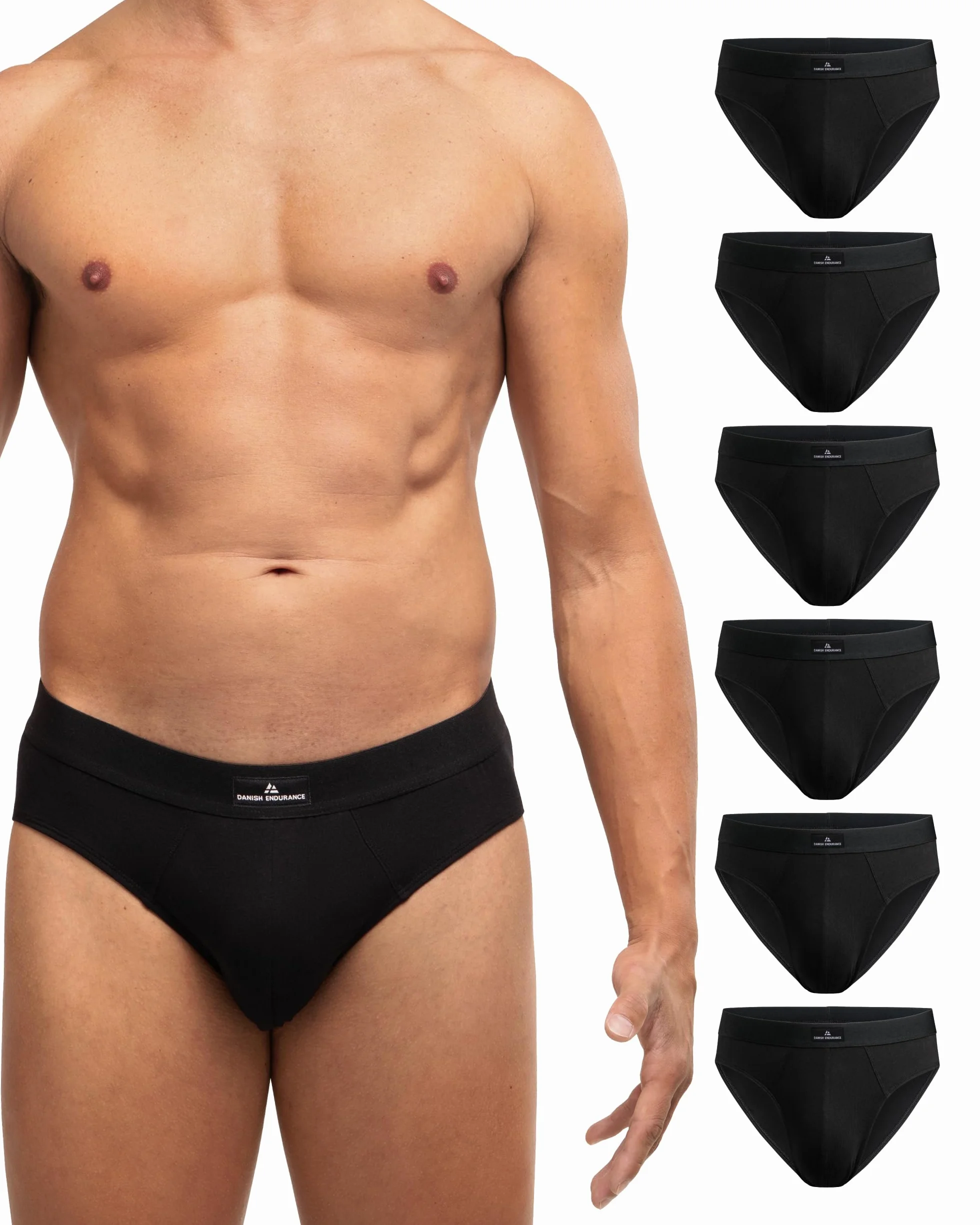 DANISH ENDURANCE Slip Uomo Cotone Premium, Mutande Uomo Comode e Traspiranti, Senza Etichetta, 3 o 6 Paia