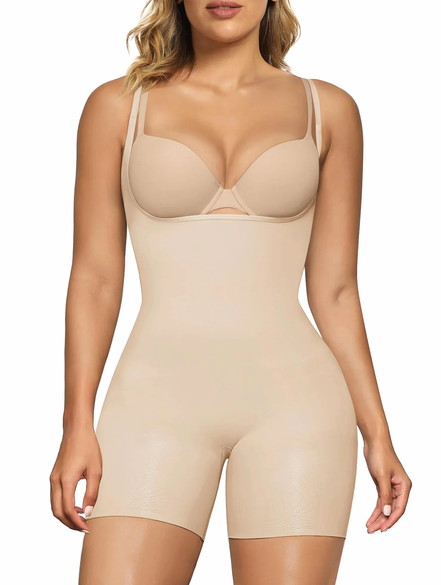 SHAPERX Body Contenitivo Modellante Intimo Donna Snellente Shapewear Bodysuit con Push-up Sedere Pantaloncini