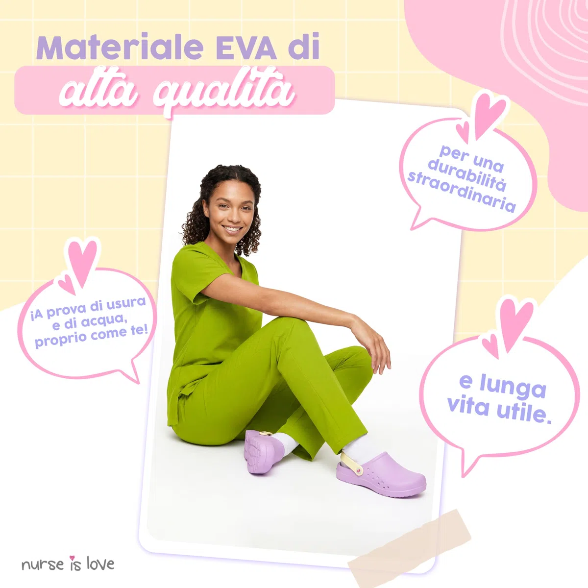 Nurse is Love Sabots Femme - Sabots Eva Légers, Chaussures Casual Mode | Cadeau Original pour Elle | Design Amusant - PT IT