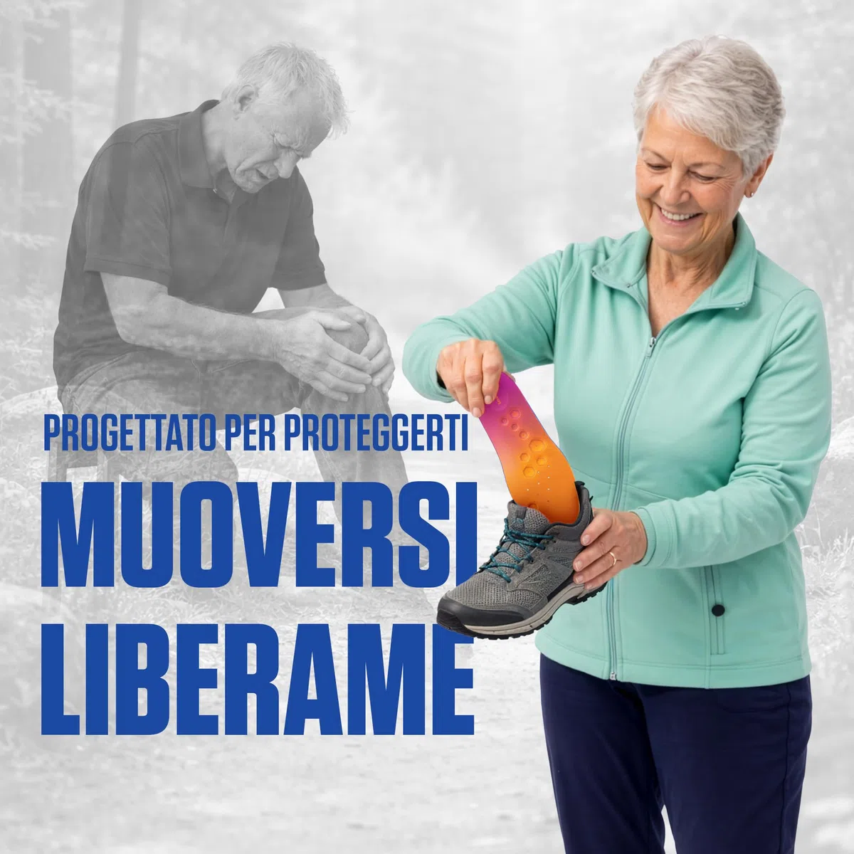 Akusoli Solette Uomo & Donna – Solette Gel per Scarpe con Digitopressione e Supporto Tallone U, Ideali per Scarpe da Lavoro e Lunghe Ore in Piedi EU42-47