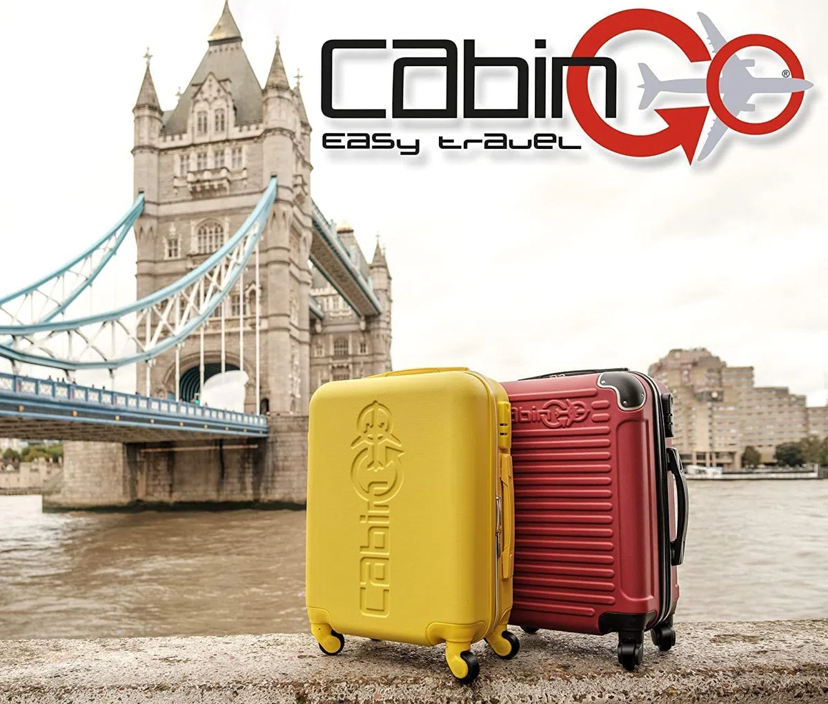 Cabin Go - trolley bagaglio a mano easyjet 45x36x20 30L - valigia bagaglio a mano rigida ABS - maniglia telescopica - ultra leggero