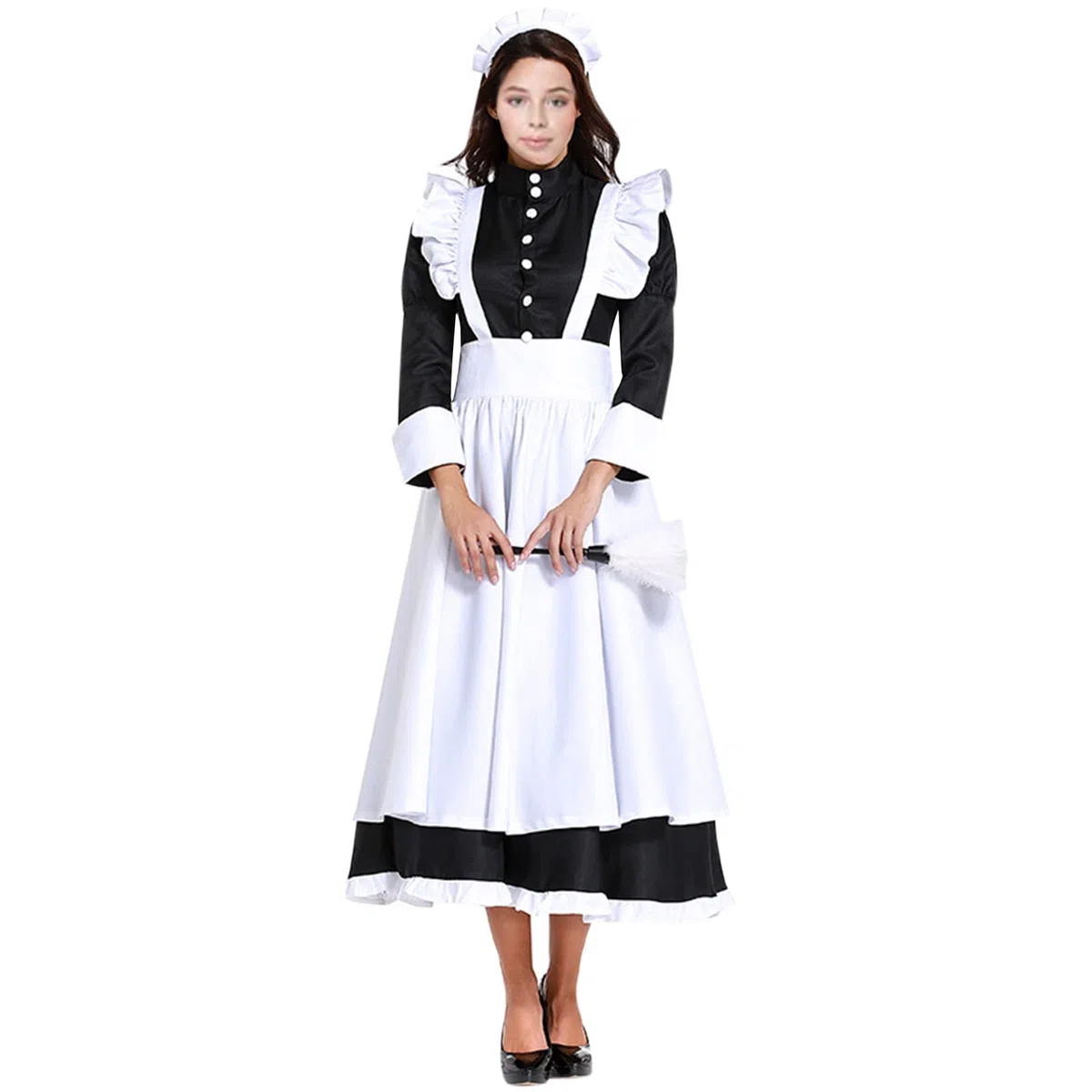 Costume di Halloween da Donna - Abito da Governante Personaggio Cinematografico in Stile Britannico Abito da Uomo E Donna con Gonna Lunga Abito Francese Libro di Monete Medievali