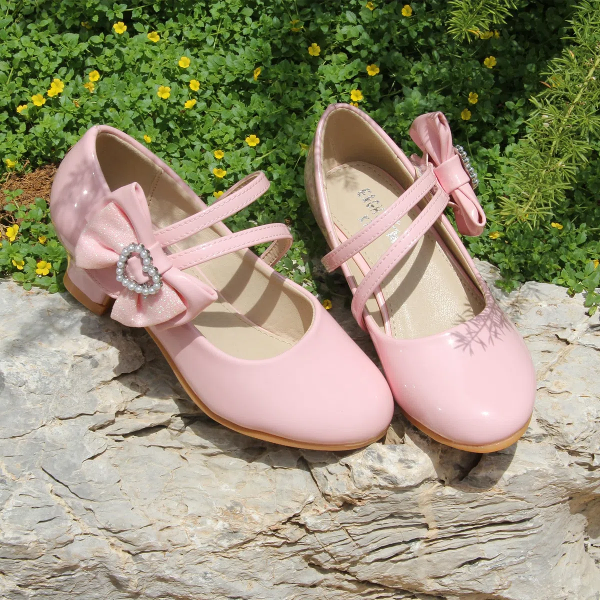 EIGHT KM EKM7018 Scarpe Eleganti per Ragazze con Tacco Alto Mary Jane Princess per Feste di Nozze - Illuminanti per Bambini Toddler