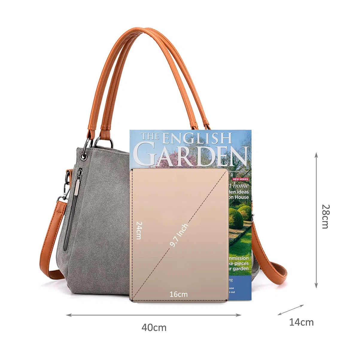 NICOLE & DORIS Borse da Donna Moda Casual Borsa a Tracolla Grande Borse a Spalla da Donna in Tela Multifunzione Borse Tote da Donna per Lavoro Shopping Viaggio Grigio