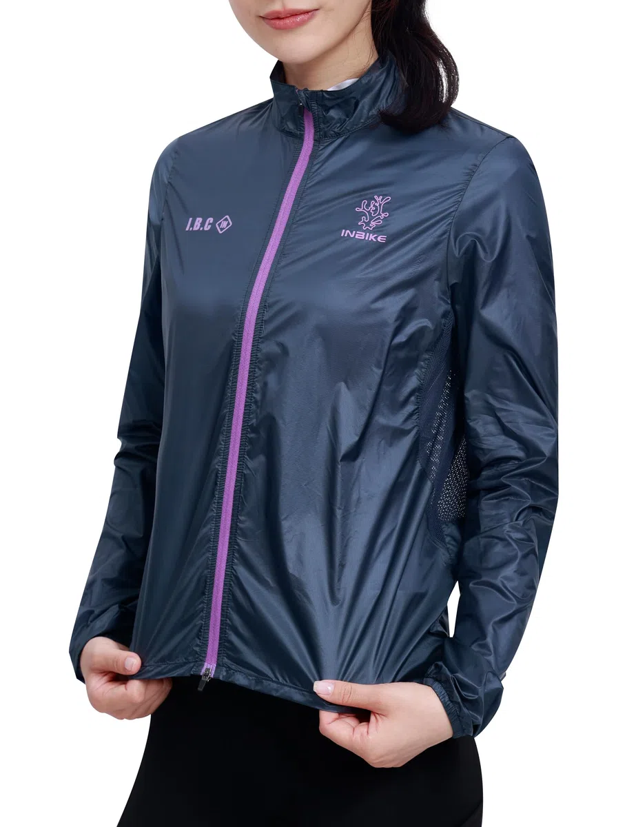 INBIKE Giacca Ciclismo Antivento Donna Giacca Running Leggero Idrorepellente Giacca Corsa Traspirante Ripiegabile con Tasche Posteriore Riflettenti per Outdoor