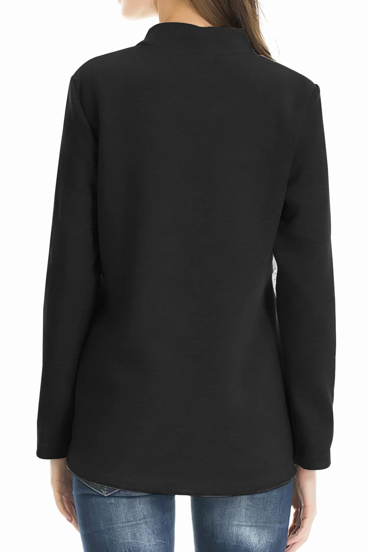 Smallshow Abbigliamento da Allattamento Invernale a Manica Lunga da Donna M Black