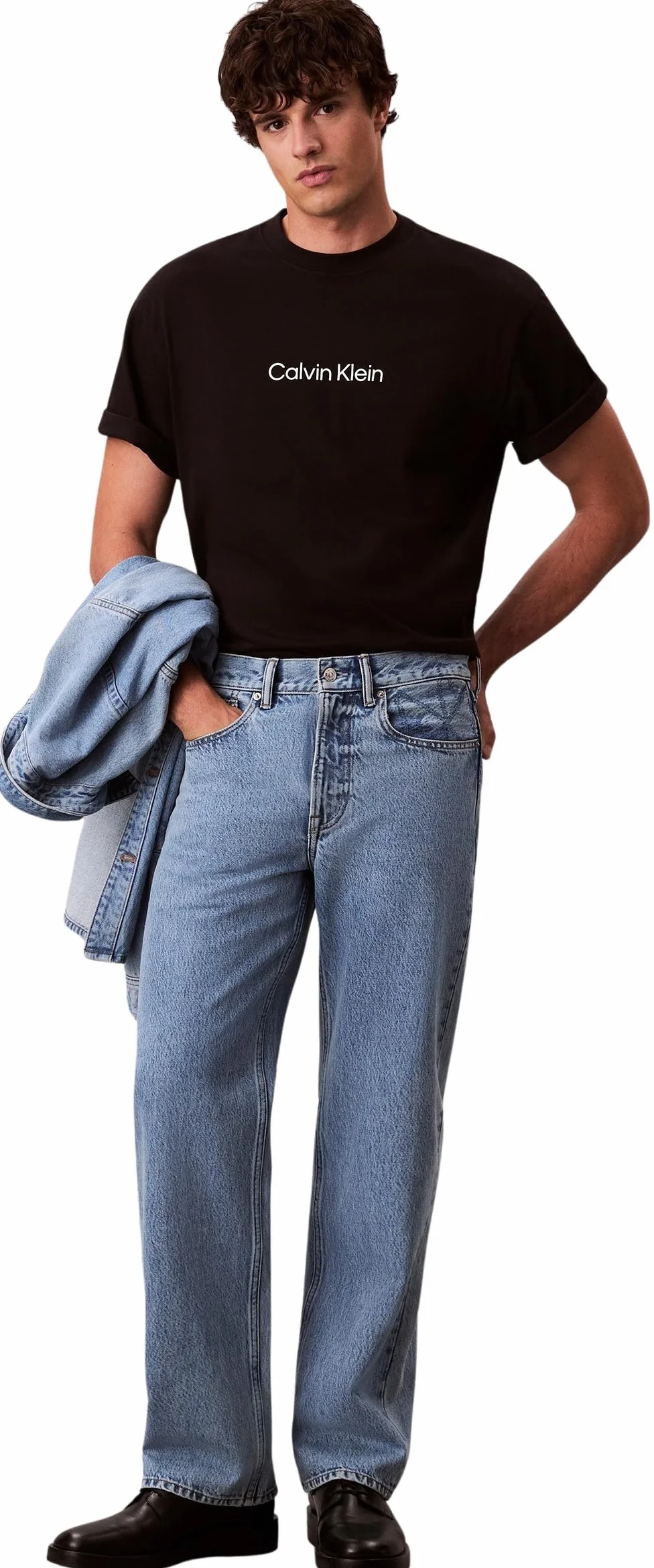 Calvin Klein SS Rlxd Standard Logo Crewnk Tee Magliette Uomo (Pacco da 1)