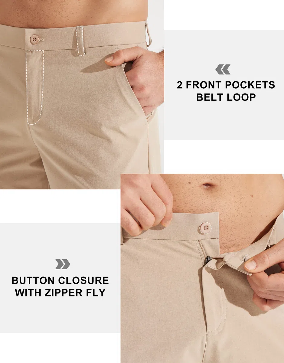 Libin Pantaloni da golf da uomo, elasticizzati, 76,2 cm/81,3 cm/86,4 cm, ad asciugatura rapida, leggeri, casual, comodi, con tasche