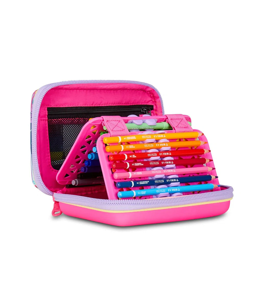 SJ GANG STYLE JAM GANG Astuccio Scuola Speed Pad + Cat&Air, Rosa, Portapenne Mono Scomparto con Plance Amovibili, Completo Di Penne, Matite, Colori, Accessori Zaino, Scuola Elementare, Bambina