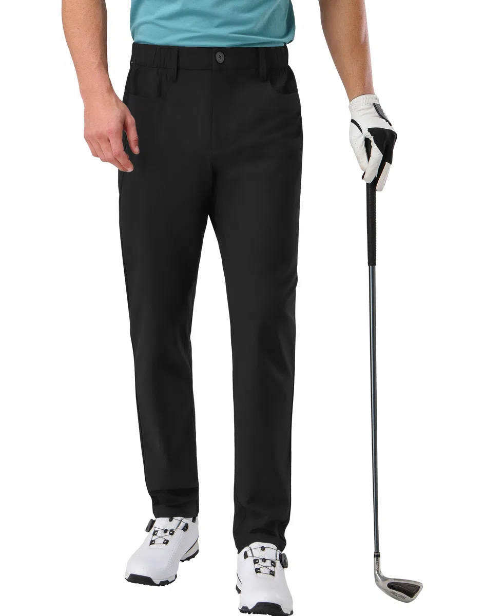 Pioneer Camp Pantaloni da golf da uomo, elasticizzati, traspiranti, lunghi, con elastico in vita e 3 tasche funzionali