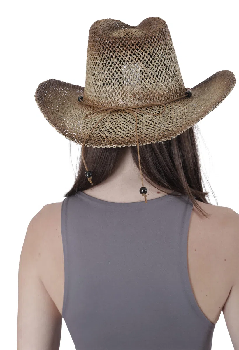 Cappello Estivo da Uomo in Carta Paglia, Cappello da Cowboy da Donna con Fascia, Cappello da Cowboy Unisex