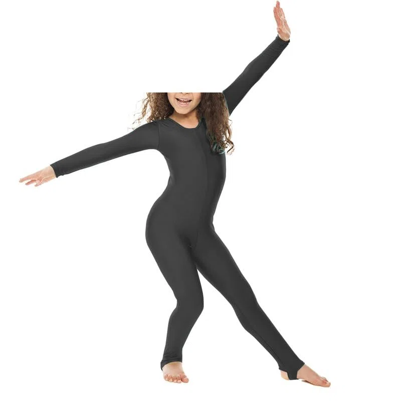 R&N FASHIONS Tuta da ginnastica a maniche lunghe con staffa lucida per bambine