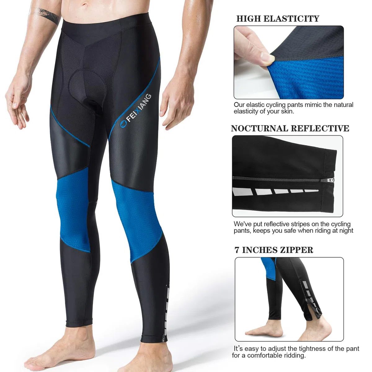 MEETWEE Ciclismo Lunghi Pantaloni Uomo,3D Gel Imbottito Traspirante Compression Mutande MTB Pantaloni da Bike Biciclette Bici