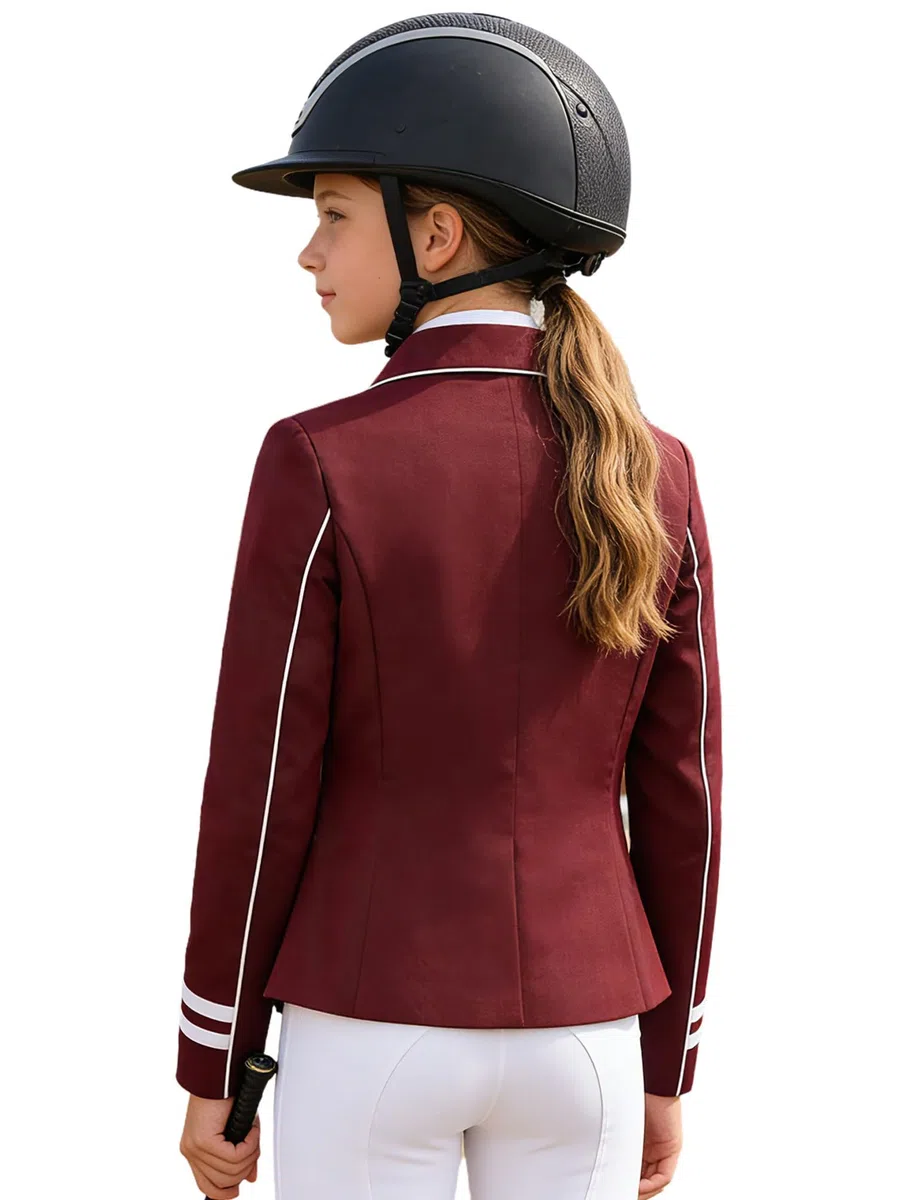 dPois Giacca da Competizione Bambina Giacche da Equitazione Concorso Maniche Lunghe Capispalla da Torneo con Bottoni Blazer Competition Jacket Giacca da Equestre