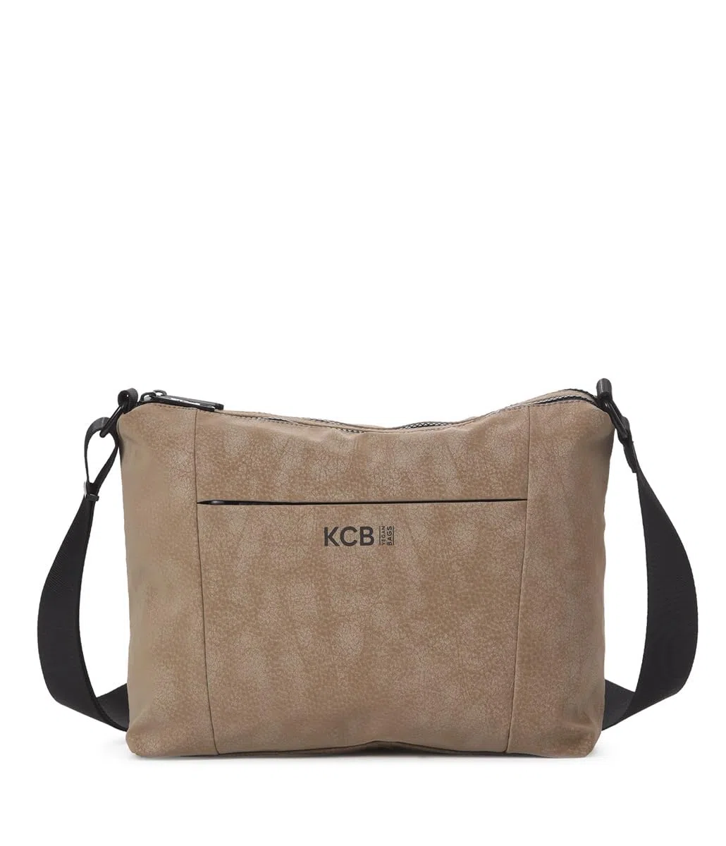 KCB Borsa a tracolla grande Hide | grande capacità e organizzazione | tasche multiuso con cerniera | materiale resistente | maniglie regolabili | 100% vegano