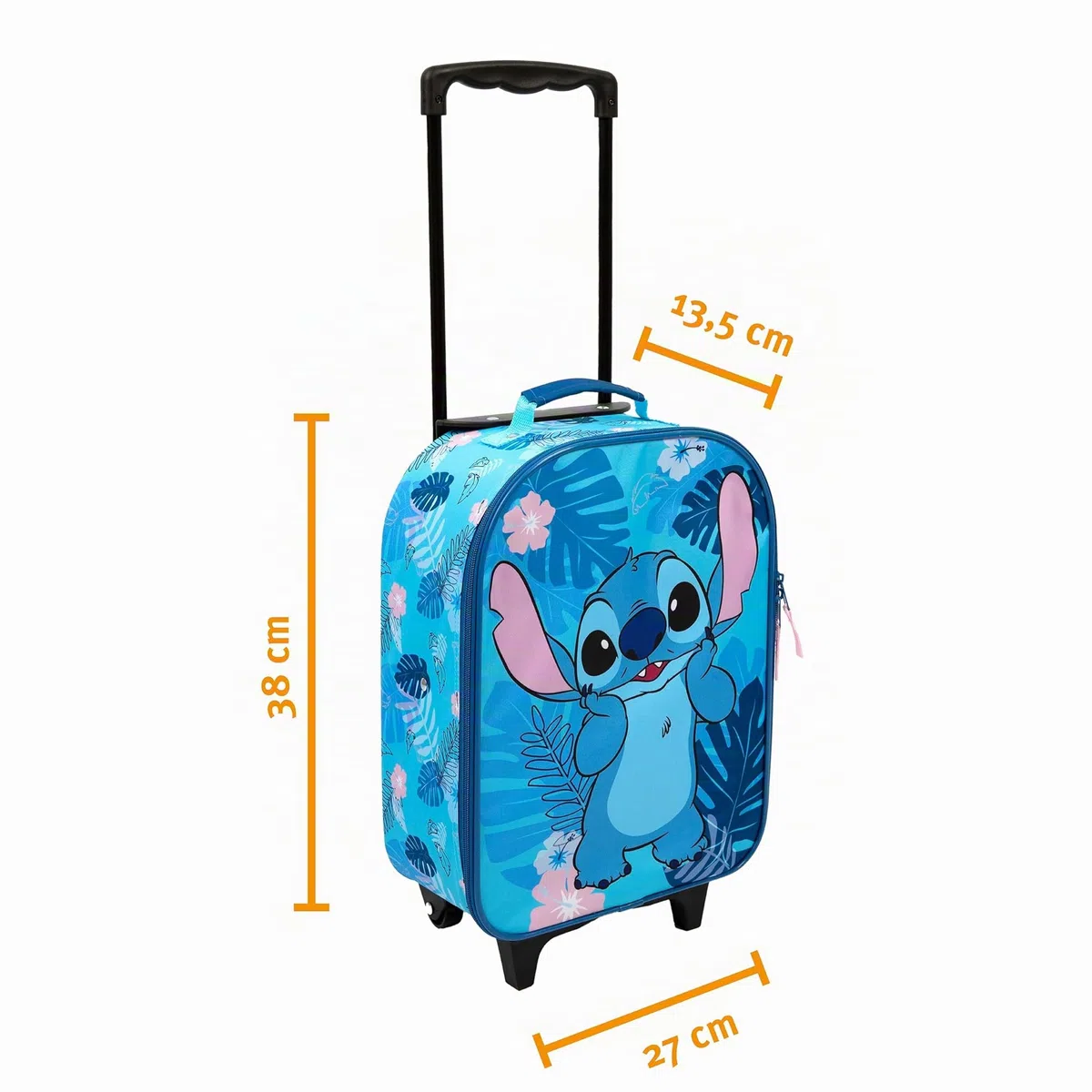 Undercover - Trolley per bambini Stitch - ampio scomparto principale - compagno di viaggio ideale - asta telescopica regolabile e fissabile