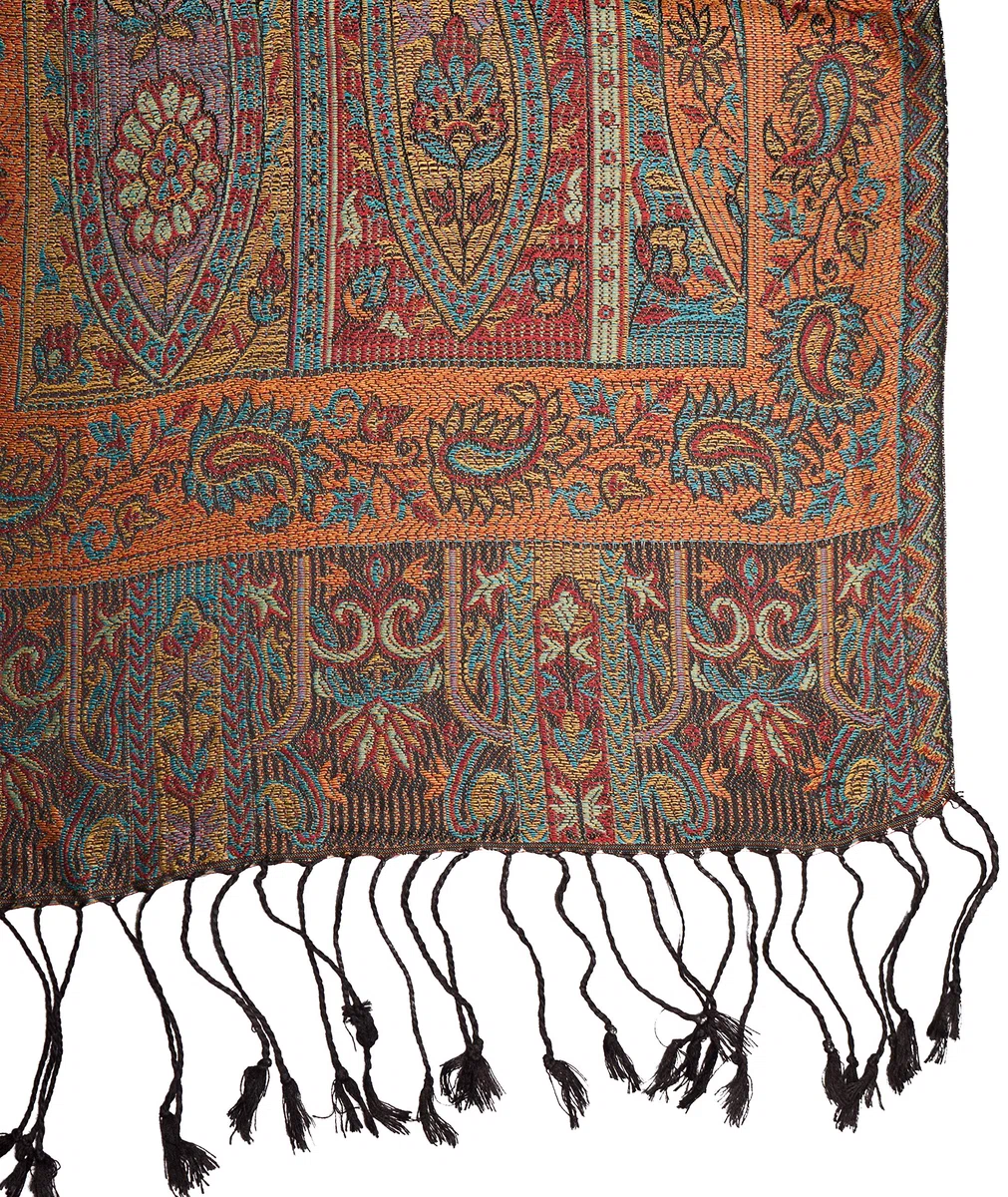 Sciarpa in 100% seta Pashmina dall'India per donna e uomo, motivo Paisley, 160 x 35 cm - fazzoletto in seta pura - molti disegni differenti