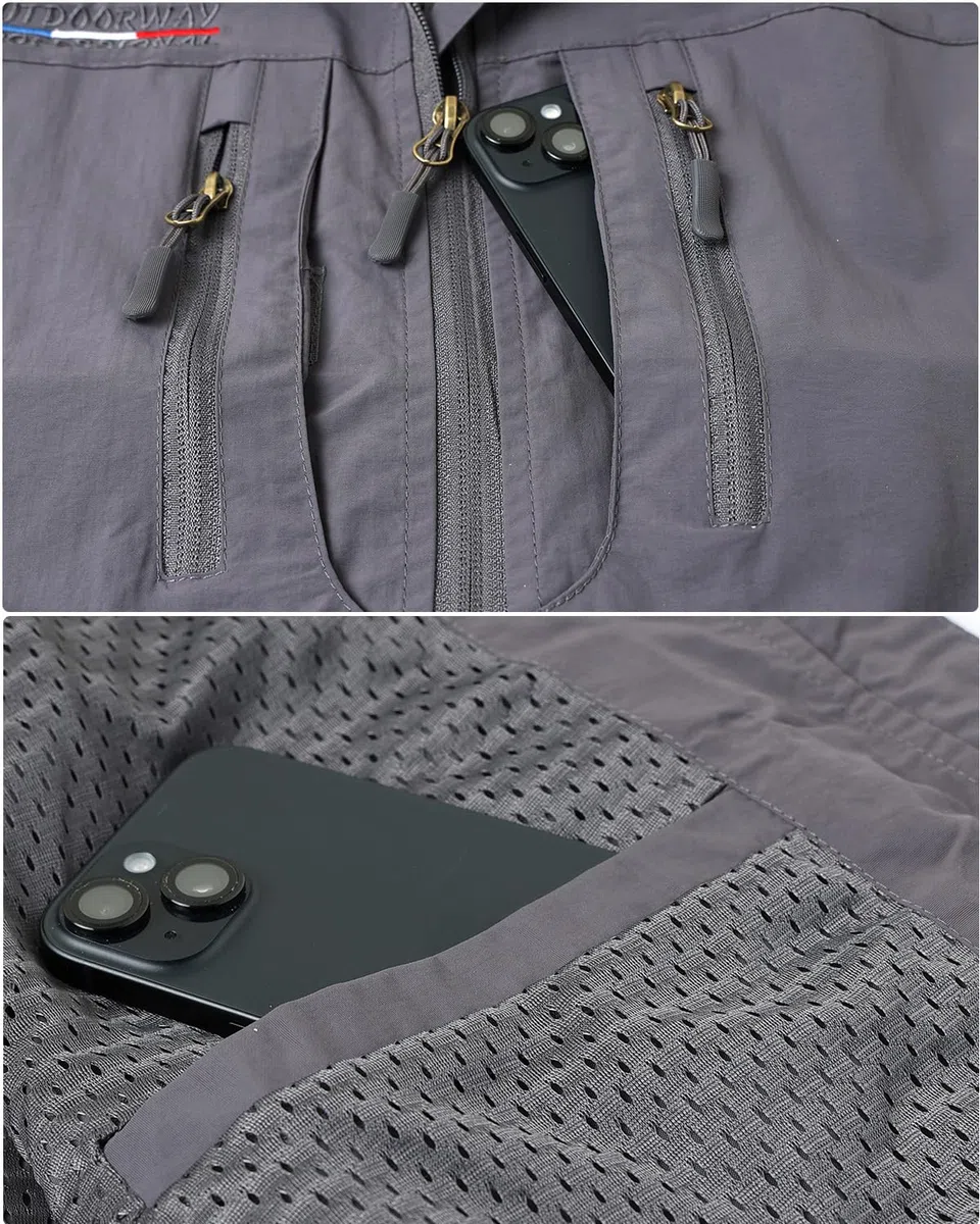 Gilet da Pesca da Uomo Asciugatura Rapida Giubbotto Senza Maniche Multitasche All'aperto Panciotto da Lavoro Caccia Trekking Fotografia Reporter